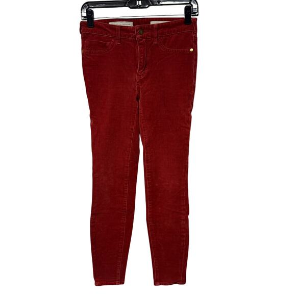 Pilcro & the Letterpress Rust Red High Rise Skinny Cords Corduroy Pants Size 26 - Picture 1 of 11